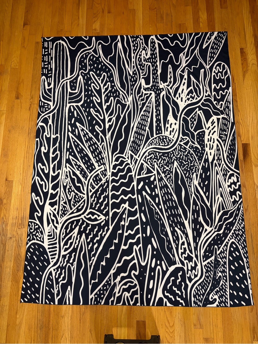 Botanical Tapestry Black White Boho Plant Decor Minimalist Wall Hanging - 60x80